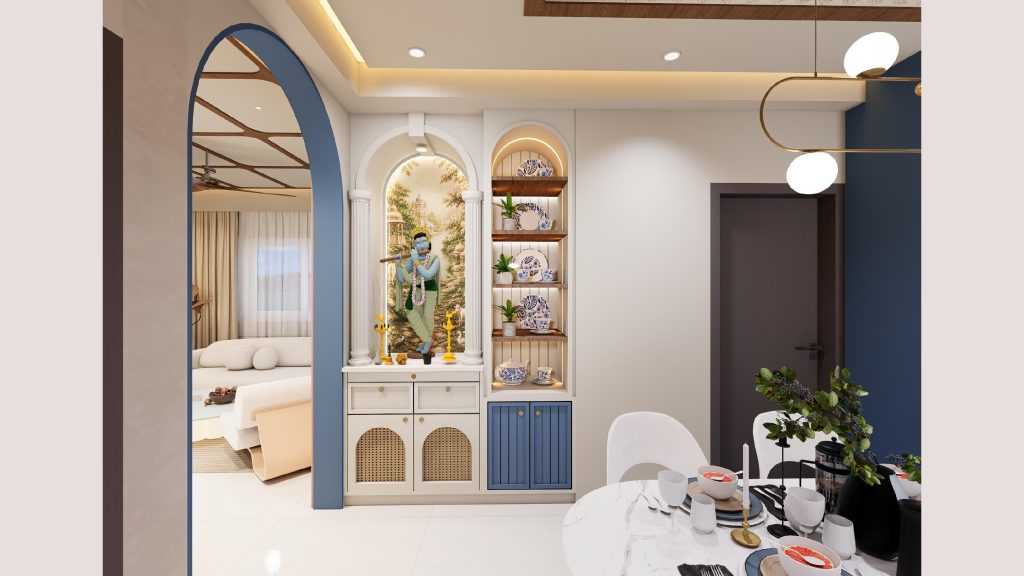 Apartment Pooja room interior design